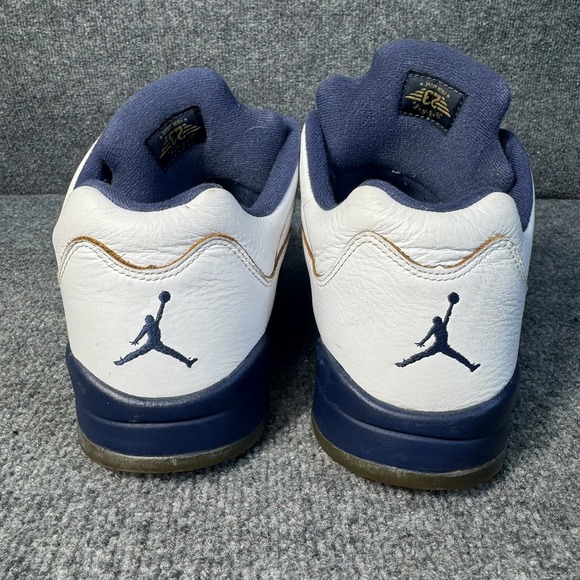 Nike Air Jordan 5 V Retro Low White Navy Gold Men's Sz 12 819171 135 - Picture 5 of 11